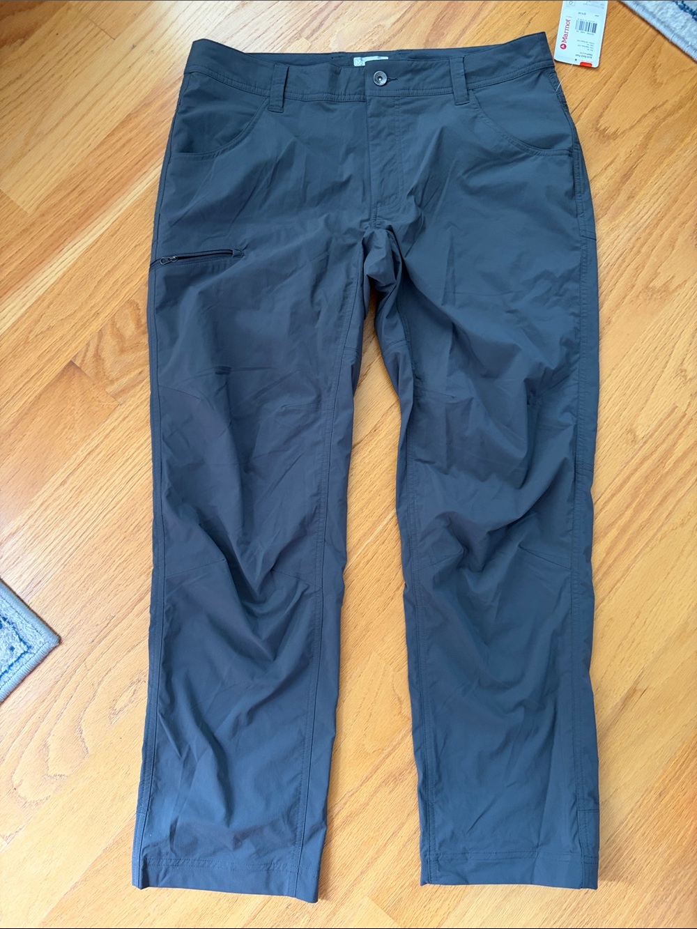 Marmot Arch Rock Pants size 34 Stretch Slate Grey Backpacking Pants NWT
